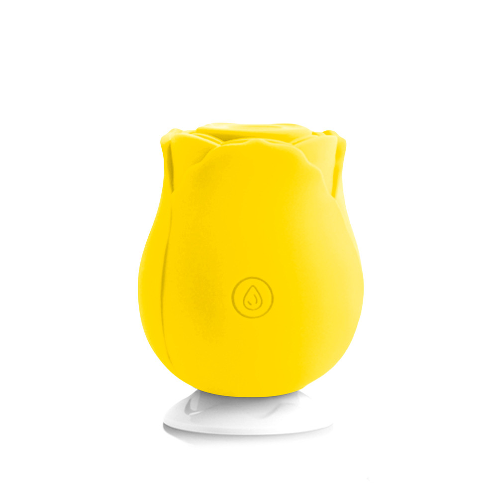 Buy the Sucking Yellow Rose 10-function Rechargeable Silicone Flower-shaped  Suction Vibrator
