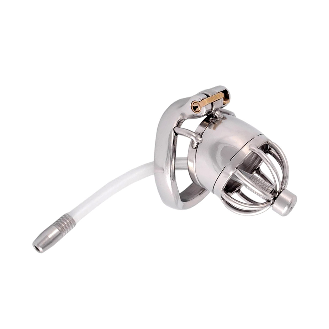 Buy the Hoosegow Stainless Steel Chastity Cage with Urethral Insert & 3  Graduated Sized Rings - Dallas