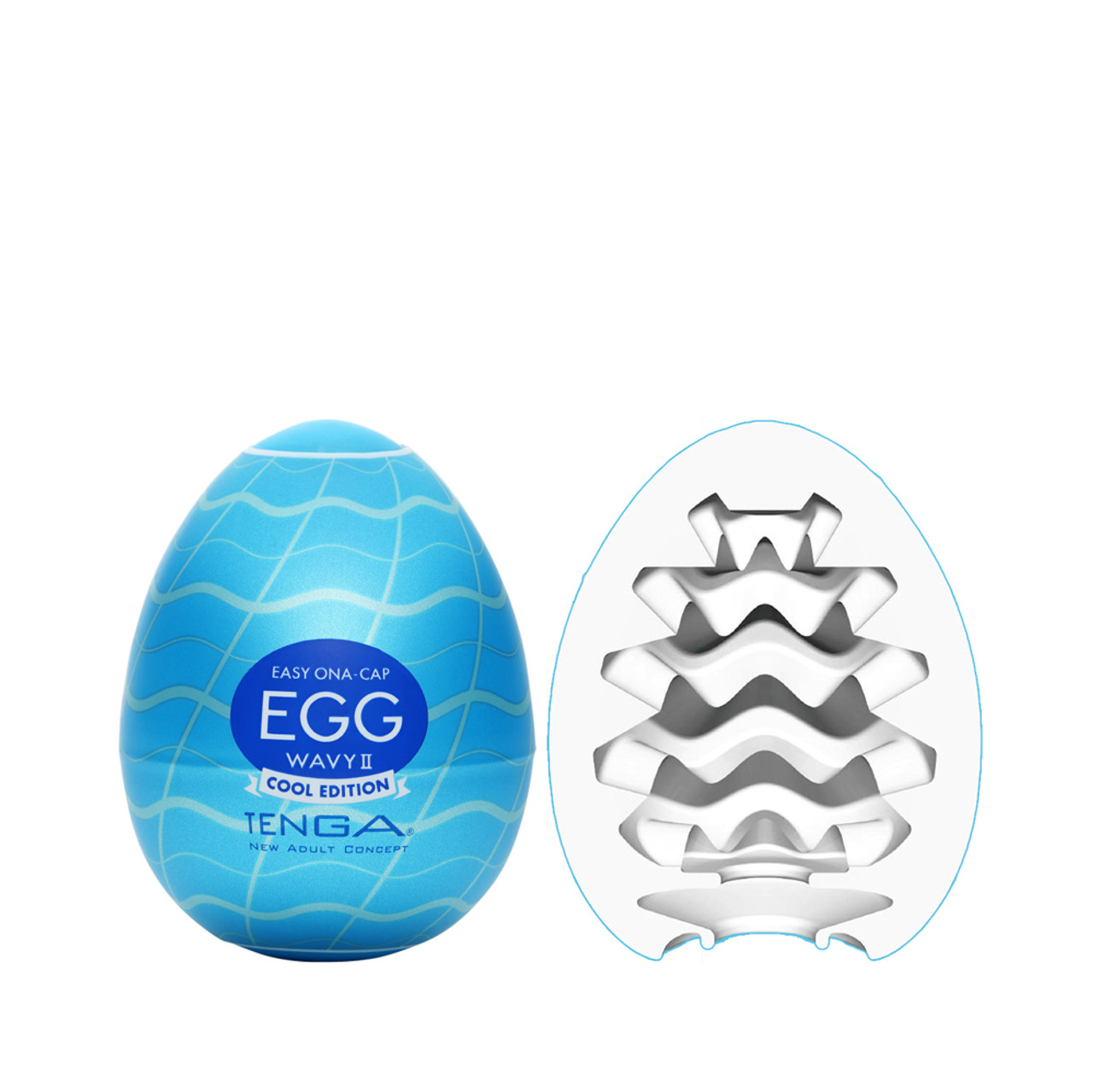 TENGA Easy Ona Cap Egg Wavy II Cool Edition Stroker Male Masturbator