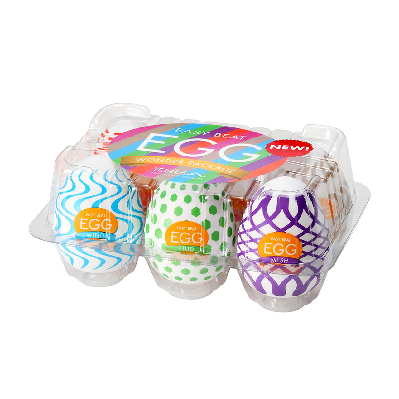 TENGA Easy Ona-Cap Eggs Wonder Variety 6-Pack Stroker Male Masturbator Set