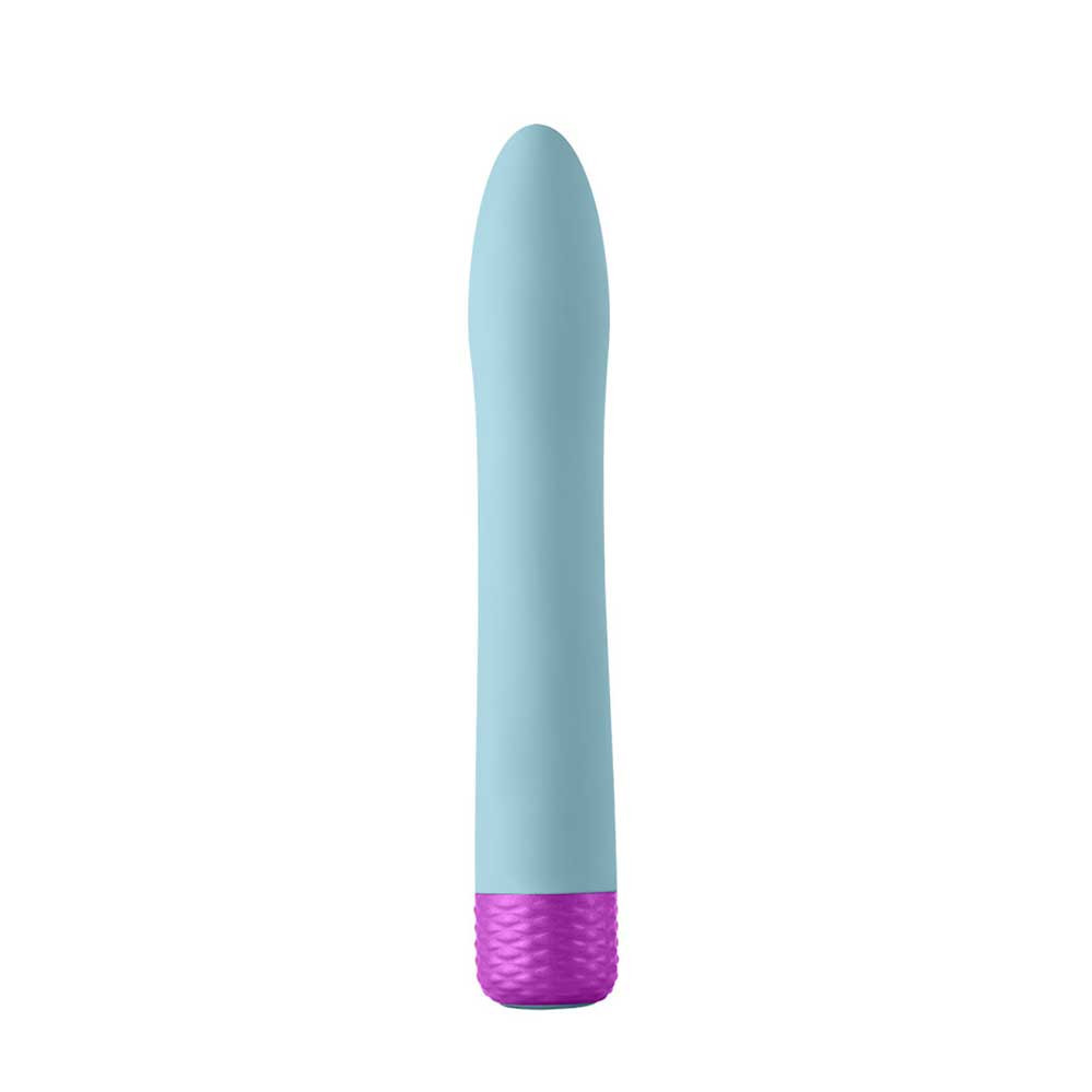 Densa 8-function Rechargeable Flexible Dual Density Silicone Bullet Vibrator  with Boost in Light Blue