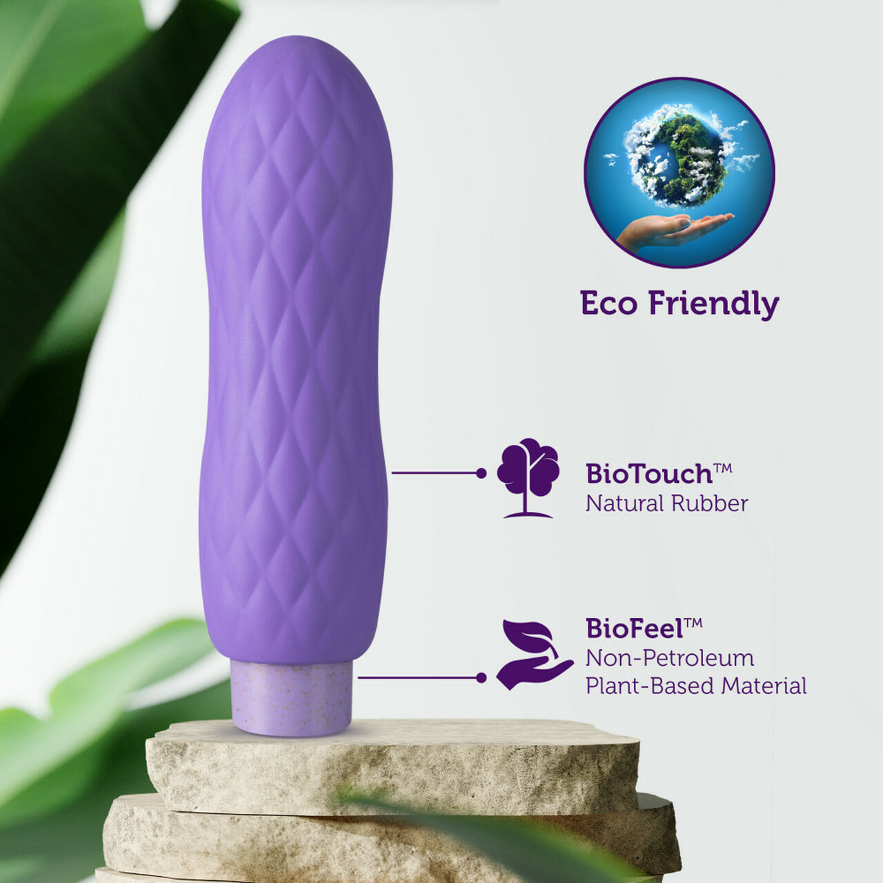 Buy the Gaia Eco Bliss 10-function Rechargeable Biodegradable Bullet  Vibrator with Silicone Sleeve in Lilac