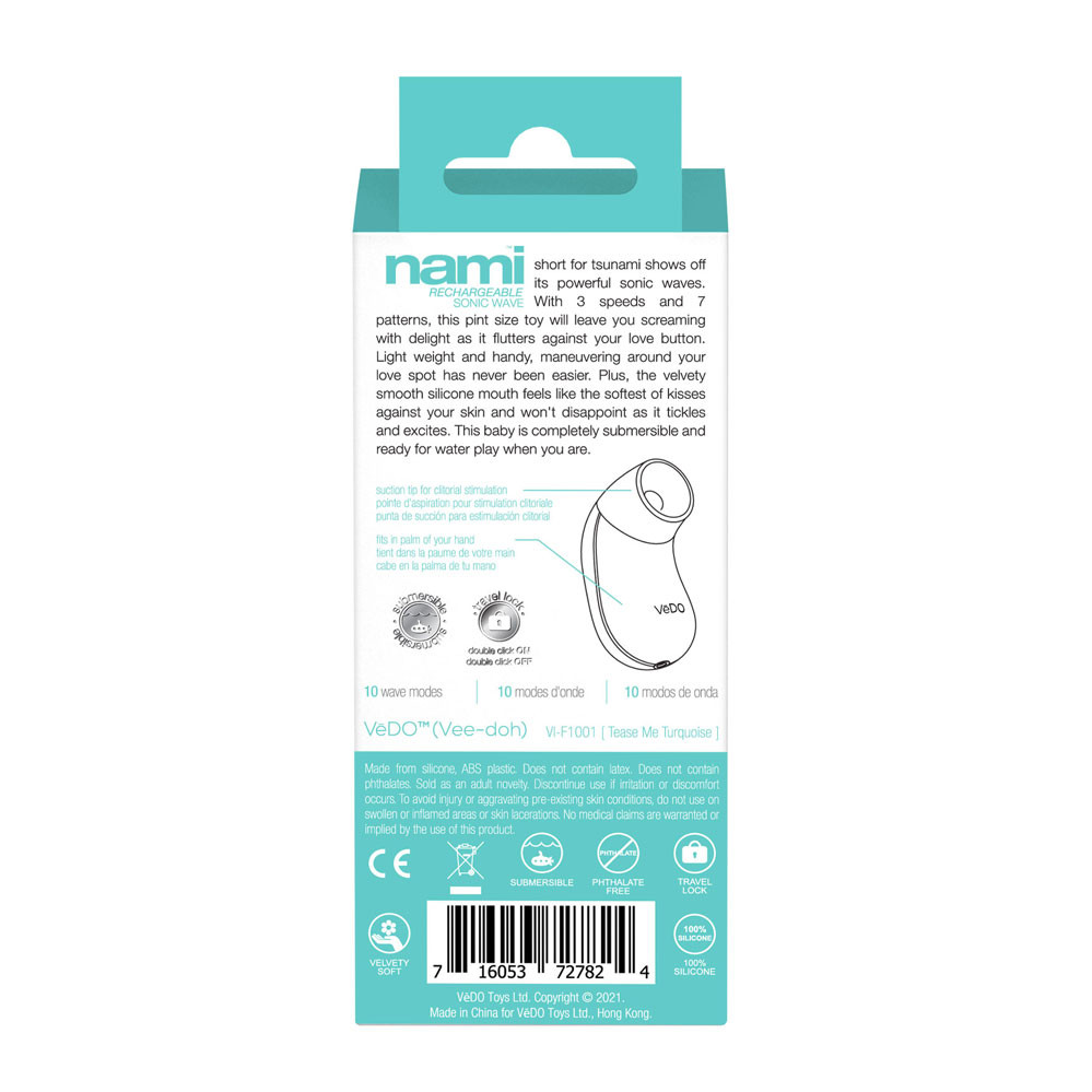 sex toy thruster Buy the Nami 10-function Rechargeable Silicone Sonic Vibrator in Tease Me  Turquoise