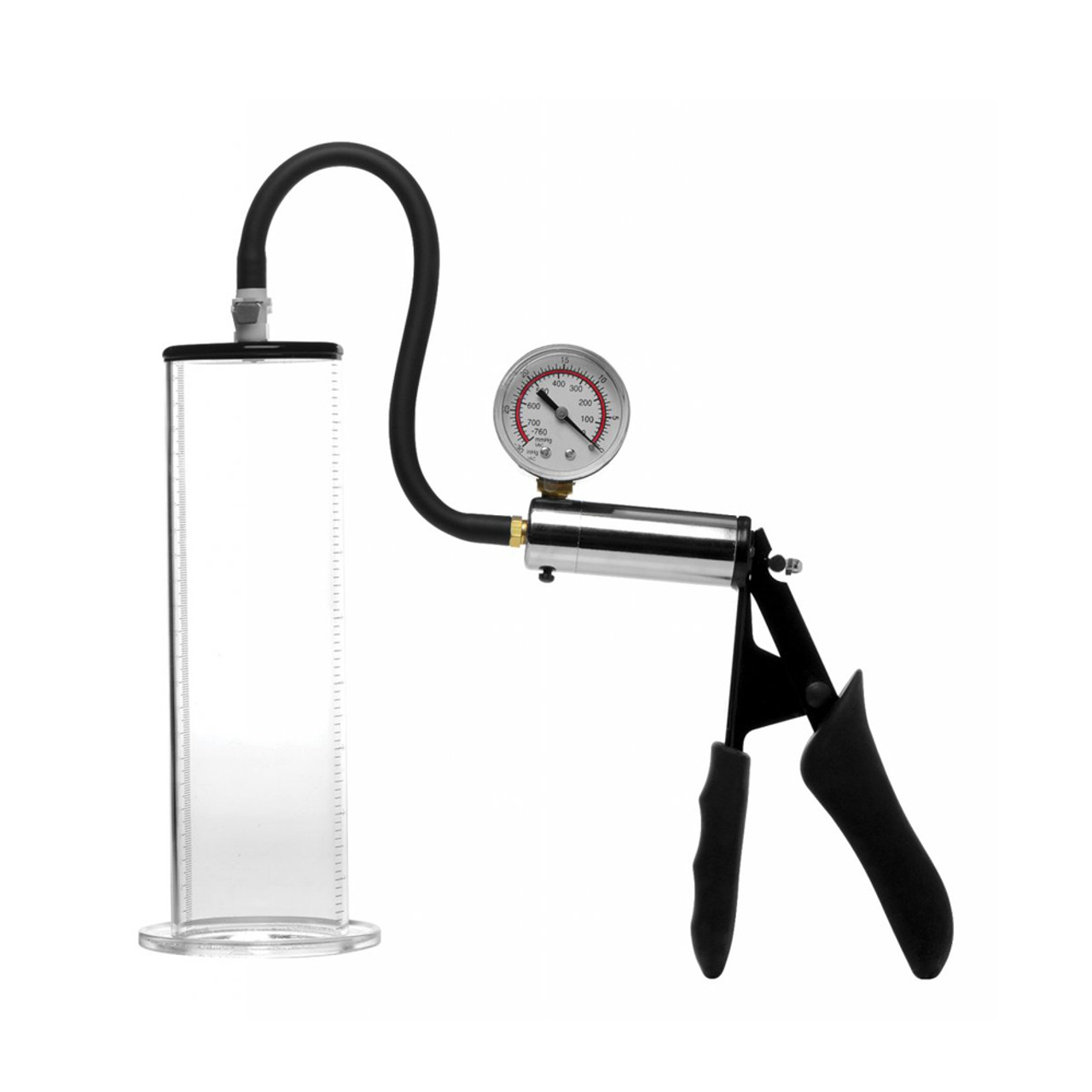 XR Brands Size Matters Penis Pump Kit with 2.5 inch Cylinder & Hand Pump  with Gauge