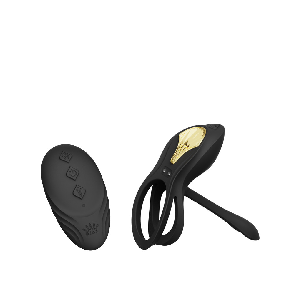 Buy the Legend Bayek 8-function Remote Control Rechargeable Vibrating  Silicone Couples Ring in Obsidian Black