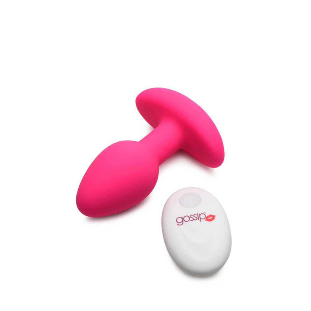 Buy the Gossip Pop Rocker 10-function Remote Control Rechargeable Silicone Vibrating  Butt Plug in Magenta