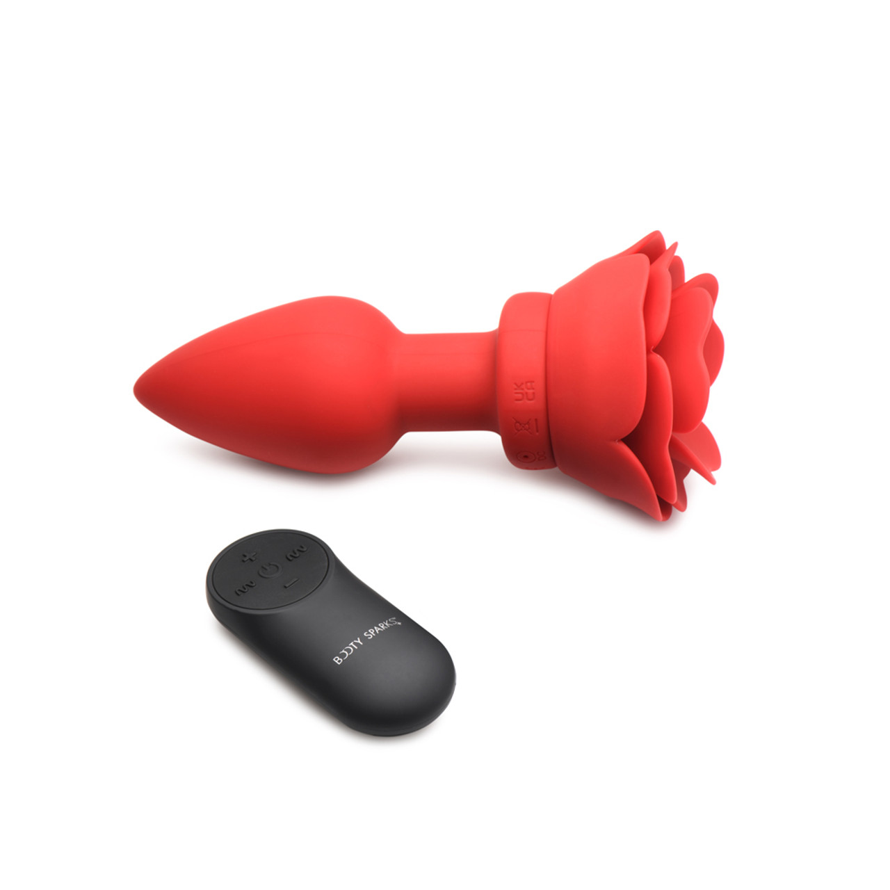 Buy the Booty Sparks Blooming Red Rose 11-Function Remote Control Rechargeable Vibrating Silicone Butt Plug image
