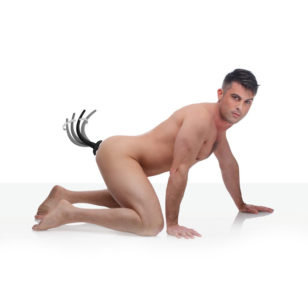 vibrating dog tail butt plug Vibrating Anal Plug with 3 Tails main image 0
