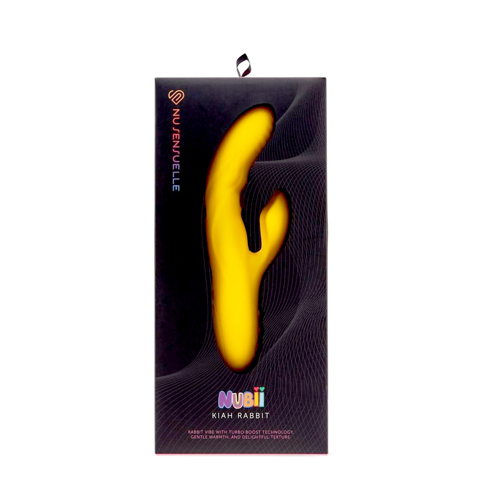 penis vibrator Buy the Nubii Kiah 20-Function Rechargeable Warming Silicone Rabbit Vibrator  with XLR8 Turbo Boost in Yellow