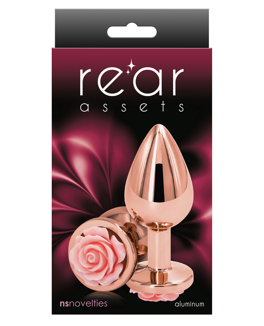 NS Novelties Rear Assets Aluminum Anal Plug -Medium - Pink Rose - Dallas  Novelty