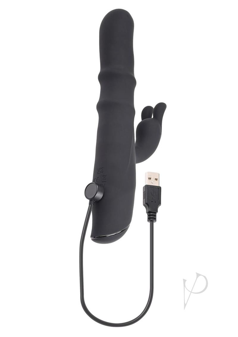 Evolved Novelties -Ringmaster Rechargeable Silicone Rabbit Vibe Ring - Black  - Dallas Novelty - Online Sex Toys Retailer