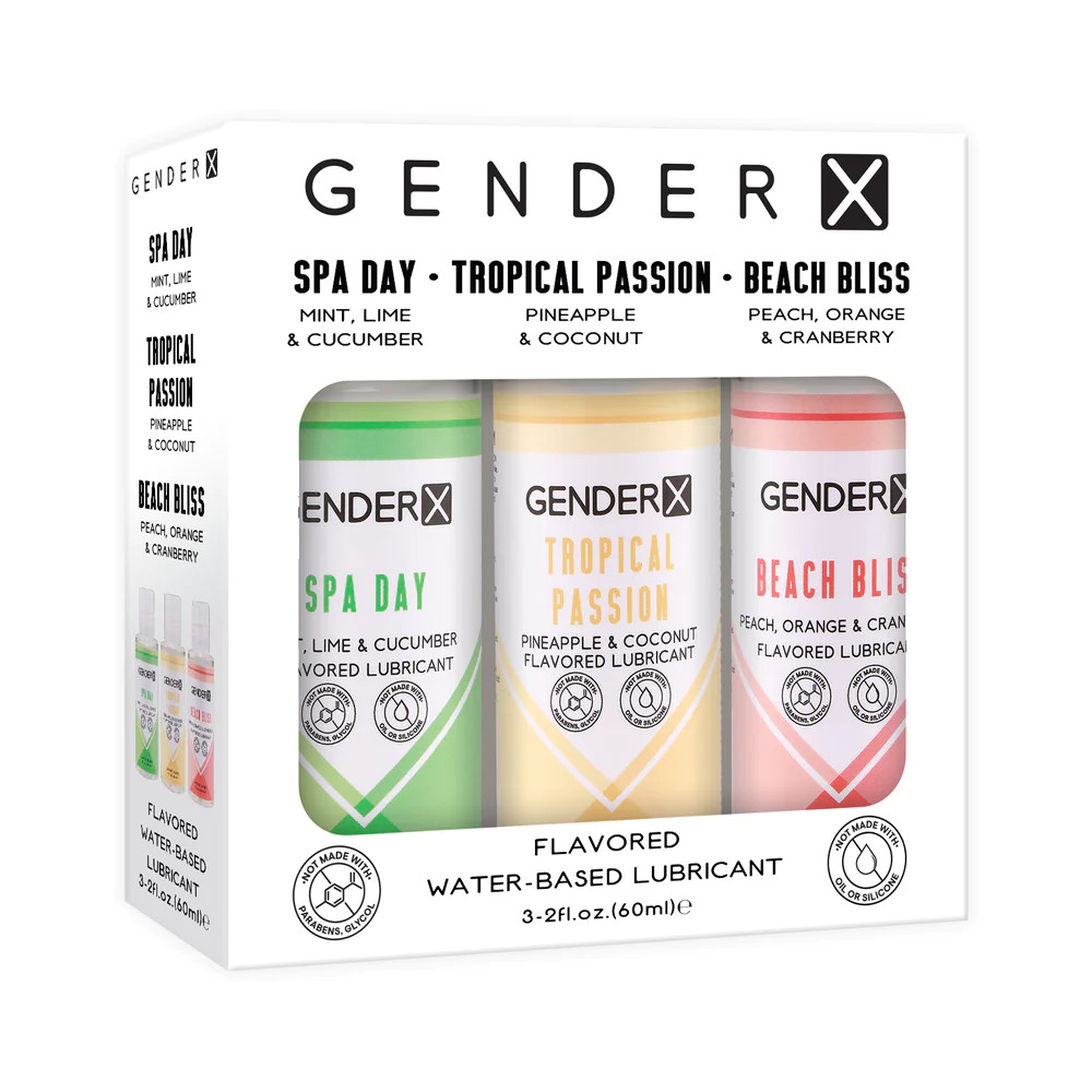 Gender X Flavored Lube Travel 3-Pack - Dallas Novelty