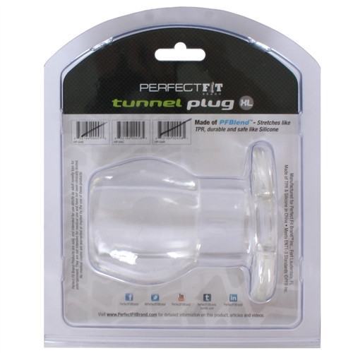 Plug Anal Double Tunnel Transparent - Taille Medium 9,5 X 5,2 Cm - Marque Perfect Fit - Neuf