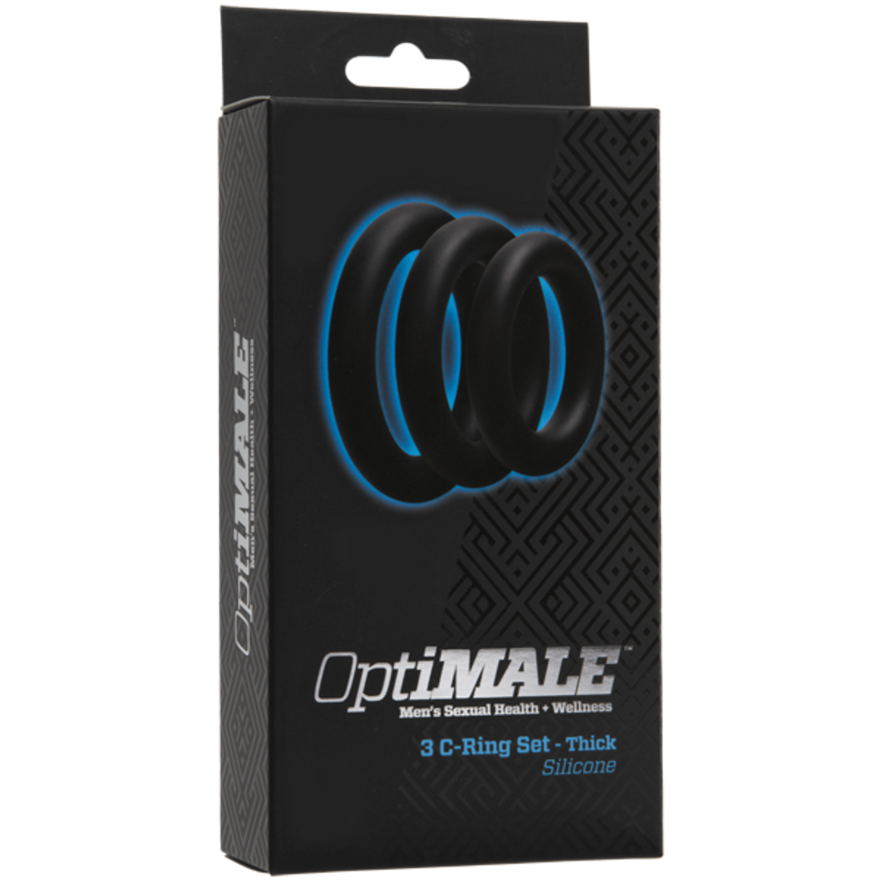 Optimale Thick 3 C Ring Set Silicone Black Dallas Novelty Online Sex Toys Retailer
