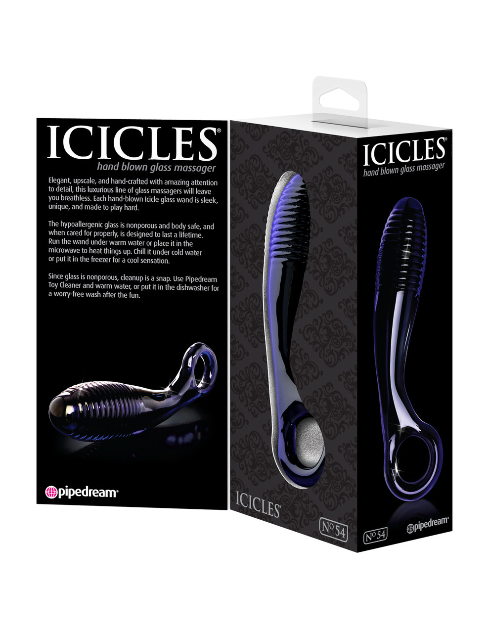 Icicles # 54 Hand Blown Glass Blue G-Spot P-Spot Stimulator - Dallas Novelty - Online Sex Toys Retailer Icicles # 54 Hand Blown Glass Blue G-Spot P-Spot Stimulator - Dallas Novelty - Online Sex Toys Retailer