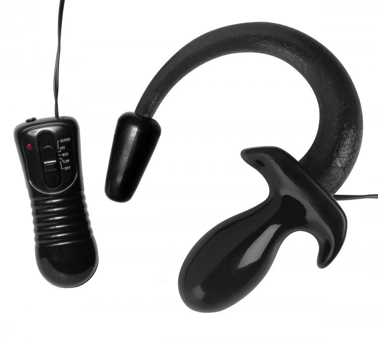 Master Series Dog Tail Vibrating Butt Plug Black - Dallas Novelty - Online  Sex Toys Retailer