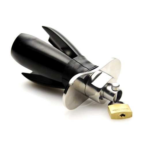 Buy the Deluxe Anal Chastity Pear of Anguish Steel Locking Anal Plug - XR Brands Master Series