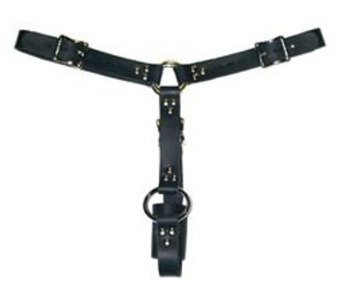 Strict Leather Adjustable Locking Male Leather Butt Plug Harness with Penis Ring