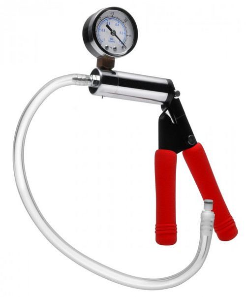 Size Matters Deluxe Steel Hand Pump with Pressure Gauge