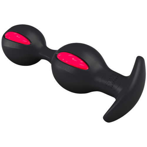 Fun Factory B Balls Motion Activated Silicone Butt Plug Black & Magenta