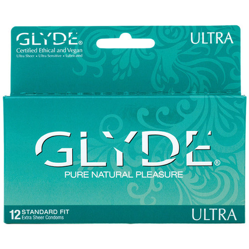 Glyde Ultra Sheer Lubricated 53mm Standard Fit Condoms 12 Pack