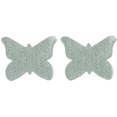 Pastease Rainbow & Silver Color Flip Glitter Sequined Butterfly Nipple  Pasties