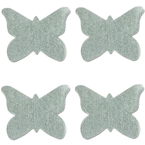 Pastease Petite Silver Glitter Butterfly Shaped Pasties