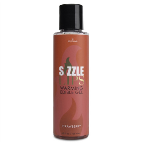Sensuva Sizzle Lips Edible Warming Massage Gel Strawberry 4.2 oz