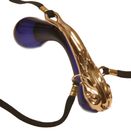 Buy the Women's Gold Scarab Bee To Nectar Clitoris Cover G-String with Penetrating Blue Gem - Sylvie Monthule Erotic Jewelry Made in France