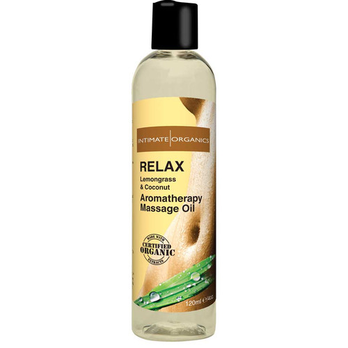 Intimate Organics Aromatherapy Massage Oil Relax Lemongrass & Coconut 4