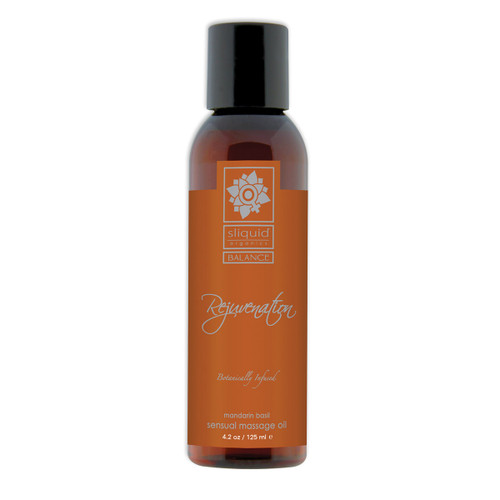 Sliquid Organics Balance Sensual Massage Oil Rejuvenation Mandarin Basil 4.2 oz