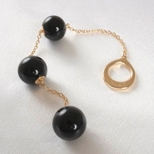 Sylvie Monthule Men's Gold Loop with Black Insertable Triple Geisha Balls