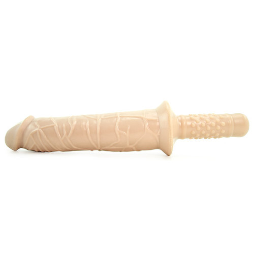 Falcon ManRammer Extreme 16 inch Dildo with Handle Flesh