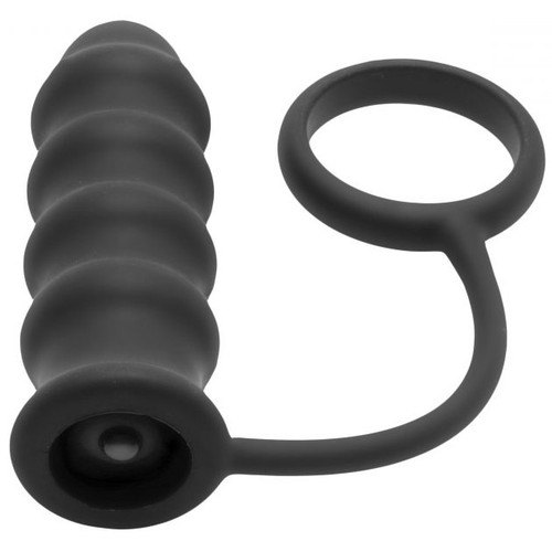 Master Series The Rippler Vibrating Silicone Anal Plug with Cock Ring