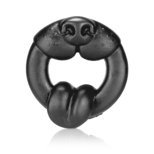 OXBALLS Scrappy Silicone Dog Face Cock Ring Black