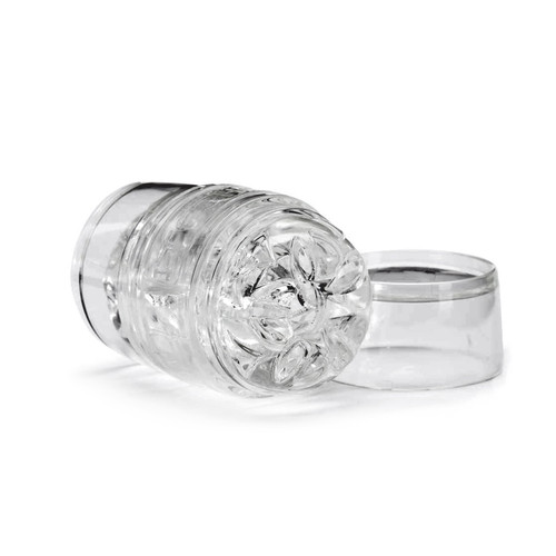 Buy the Quickshot Vantage Crystal Clear Ice Compact Dual Orifice Stroker Male Masturbator pocket pussy made in the USA -  Interactive Life Forms ILF FleshLight FleshJack