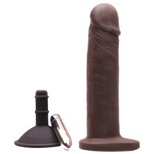 Tantus Alan Vibrating Dual Density O2 Silicone Dong Kit Espresso