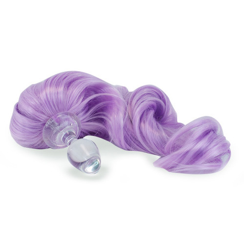 Crystal Delights Crystal Minx Lavender Faux Pony Tail Clear Butt Plug