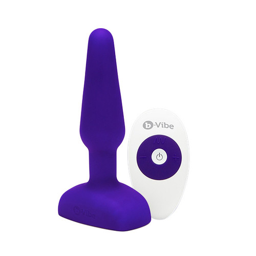 b-Vibe Trio Plug Remote Control Triple Motor 8-function Rechargeable Silicone Butt Plug Purple