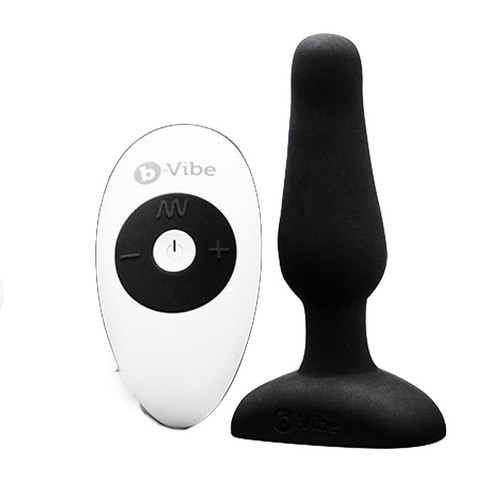 b-Vibe Novice Plug Remote Control Rechargeable Silicone Butt Plug Black