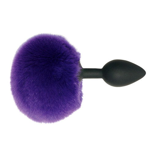 Sportsheets Midnight Silicone Butt Plug with Purple Bunny Tail