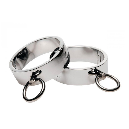 Buy the Chrome Locking Slave Bracelets - XR Brands Master Series