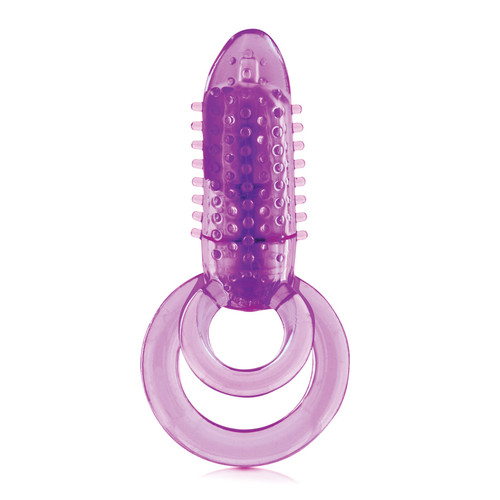 Buy DoubleO 8 Vibrating Dual Ring  Erection Enhancer & Testicle Support Purple - Screaming O