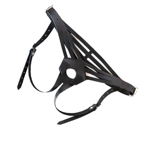 Buy Vanity Leather Strap-On Dildo Harness Black - StockRoom