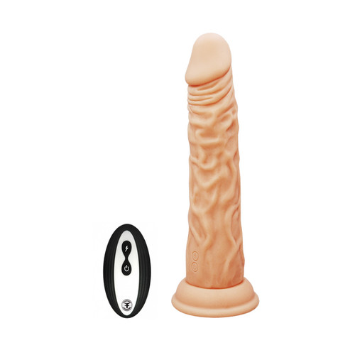Buy the Vortex Series Turbo Shaft 2.0 Wireless 9-function Rotating Realistic Silicone Rechargeable Vibrator in Vanilla Flesh - Femme Funn Nalone