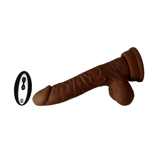 Buy the Vortex Series Turbo Baller 2.0 Wireless 9-function Rotating Realistic Silicone Rechargeable Vibrator Chocolate Brown - Femme Funn Nalone
