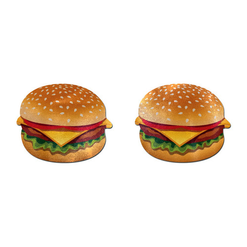 Buy the Delicious Cheeseburger Nipple Pasties on White - Pastease