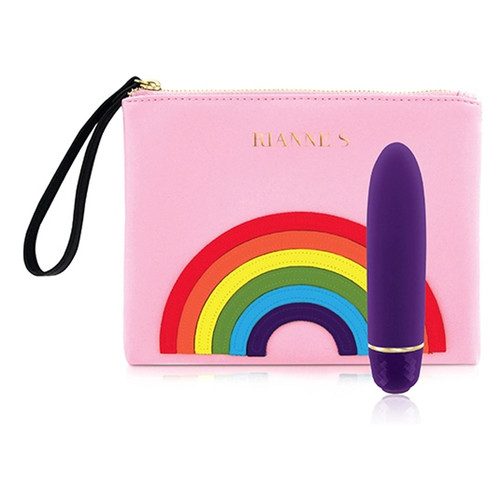 Buy the Classique Pride 7-function Silicone Massager with Pink & Rainbow Case - Rianne S 