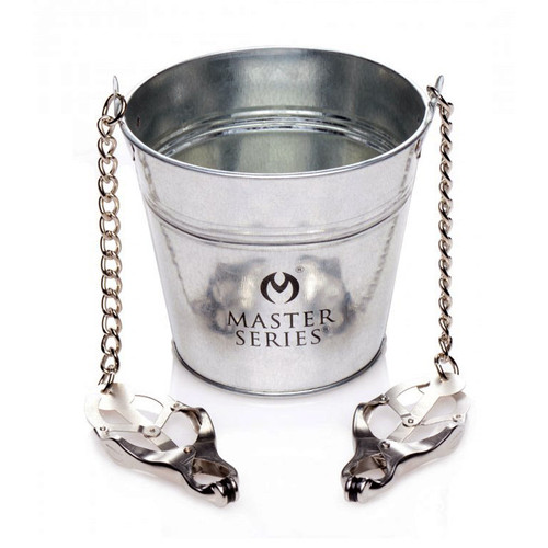 Buy the Slave Bucket Labia & Nipple Clamps with Metal Pail - XR Brands Master Series