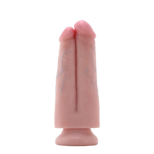Buy the King Cock Two Cocks One Hole 7 inch Realistic Dong Flesh strap-on compatible dildo - Pipedreams Products